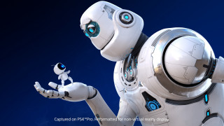 Robot holding small robot blue - unreal engine 5 quality free wallpaper