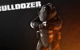 Bulldozer man suit gun space - a gun in front free wallpaper