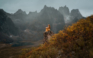 Mountain woman water cloudy sky - the mountain free wallpaper