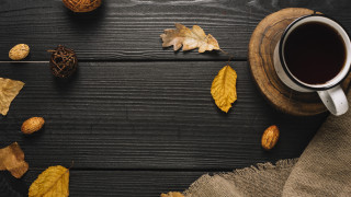 Coffee leaves table cloth bag - a wooden spoon free wallpaper