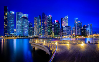 City skyline night bridge river 29 - adrian zingg free wallpaper