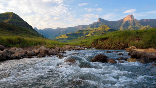 River lush valley mountains grass - hill free wallpaper for desktop