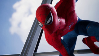 Spiderman climbing ladder cartoon sky - insane detail free wallpaper