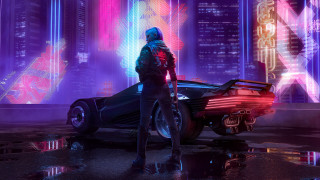 Futuristic city night neon cyberpunk - a futuristic city free wallpaper