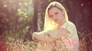 Woman field blonde fireworks christmas - tall grass free wallpaper for desktop