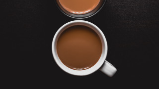 Coffee cups minimalist black surface - two cup of coffee free wallpaper