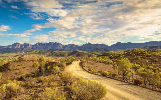 Desert mountains dirt road cinematic - cinematic landscape free wallpaper