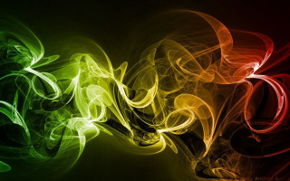 Colorful smoke swirl background black - psychedelic art free wallpaper for desktop