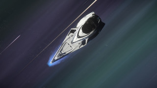 Spacecraft brightbeam startrail nightsky galaxy - a space ship free wallpaper for desktop