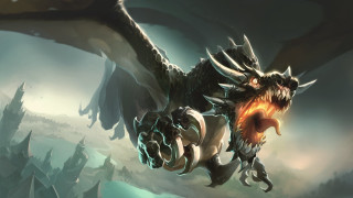 Dragon largehead largetail flying glowing - a large tail free wallpaper