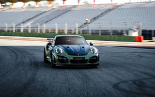 Green sports car race track 8 - a green sports car free wallpaper