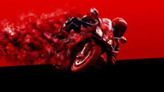 Motorcycle red background black border 2 - white border free wallpaper