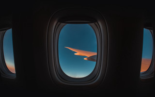 Airplane wing view internal sky - artistic free wallpaper