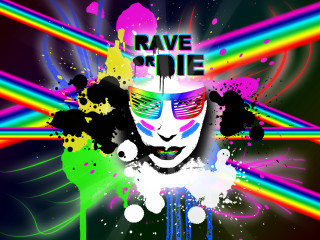 Rainbow colored face glasses rave - psychedelic free wallpaper for desktop