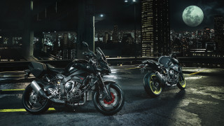 Motorcycles parking lot night city 2 - the city free wallpaper
