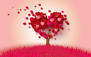 Heart tree pink background floral - pink background free wallpaper