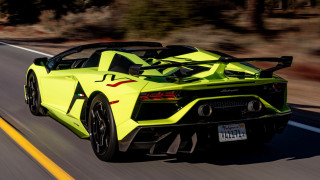 Yellow sports car forest road 3 - fluorescent color free wallpaper