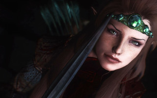 Woman sword dark room green - headband free wallpaper