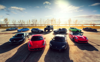 Cars parking lot sunshine beach - free cars wallpaper