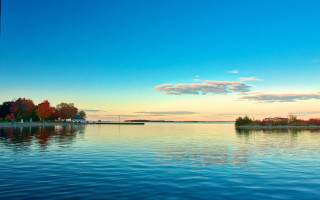 Lake boat sky clouds trees - cloud and trees free wallpaper