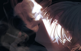 Man woman kissing smokestack aya - a cigarette free wallpaper