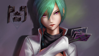 Eizan kikukawa green hair camera - green hair holding free wallpaper