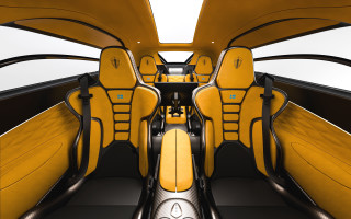 Yellow black car interior rendering - interior free wallpaper