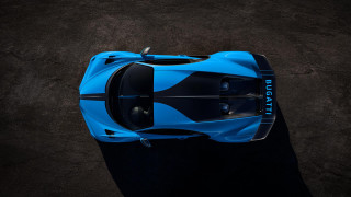 Blue sports car aerial view - ultra high detail free wallpaper
