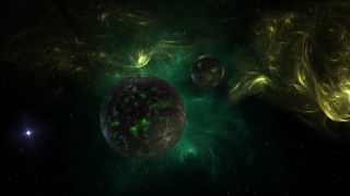 Green yellow planet space stars - green light free wallpaper
