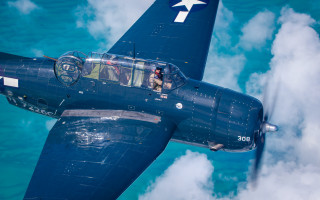 Blue airplane cockpit people sky - a person inside free wallpaper
