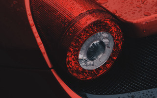 Red car water droplets hood - a red car free wallpaper