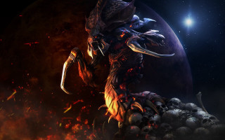 Demonic astronaut space fire skull - a demonic creature free wallpaper