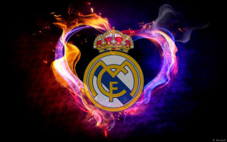 Heart fire real madrid logo - fire free wallpaper