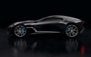 Black sportscar bluewheels reflection dahlov - concept design free wallpaper