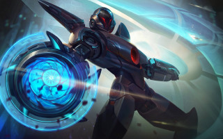 Futuristic character blue orb glowing - a blue light free wallpaper for desktop