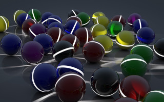 Colored balls raytraced photorealism black - image free wallpaper