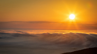 Sunset mountain cloud plane lighthouse - a sunset over a mountain free wallpaper