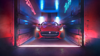 Red sports car neon tunnel - neon free wallpaper for desktop