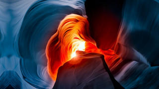 Rock formation bright center top - plasma free wallpaper