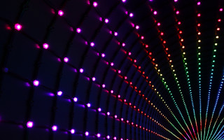 Tunnel lights hologram glowing cape - the end free wallpaper