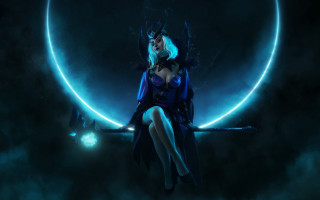 Woman sitting plane moon glowing - a plane in the sky free wallpaper