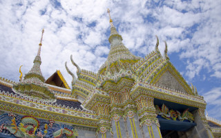 Fantastical eastasian bridge castle cloudy - white cloud free wallpaper for desktop