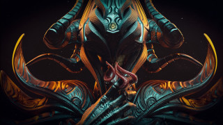 Demon horns demonface glowing space - unreal free wallpaper