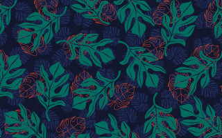 Blue red floral leaves dark - floral pattern free wallpaper for desktop