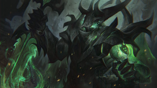 Demonic green eyed giant sword - a demonic creature free wallpaper