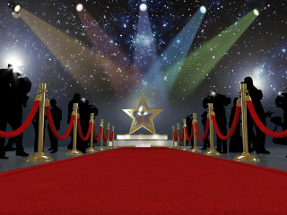 Red carpet star rope barrier - a red carpet free wallpaper