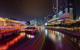 Tokyo river cityscape night neon - adrian zingg free wallpaper