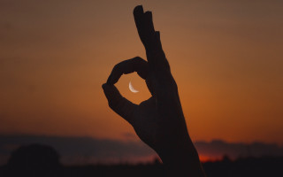 Hand wood crescent moon sunset - dan frazier free wallpaper