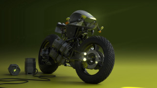 Motorcycle green background yellow light - motorcycle free wallpaper