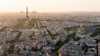 City river tower architecture sunset - paris school free wallpaper